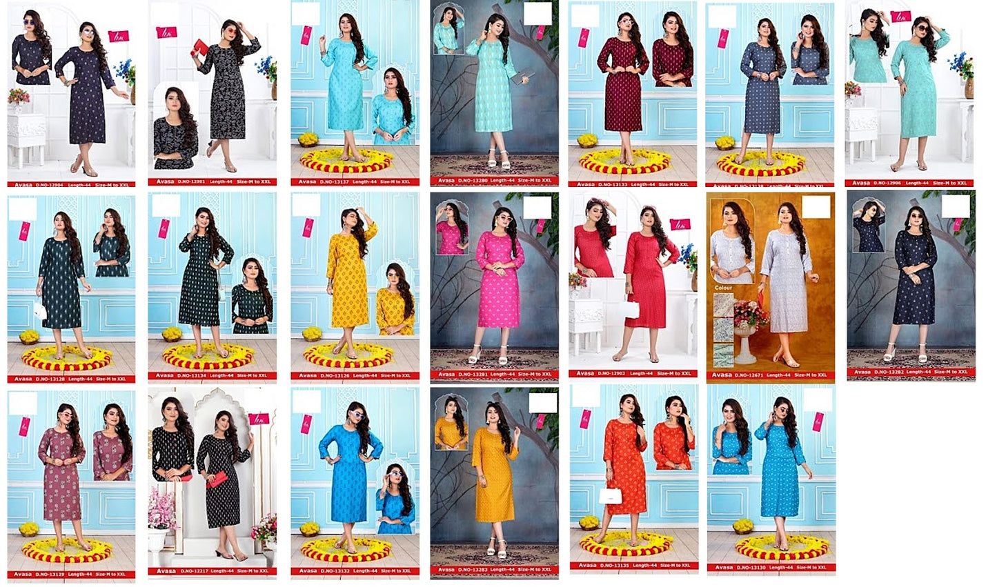 Avasa Zoya Rayon Knee Length Kurtis
