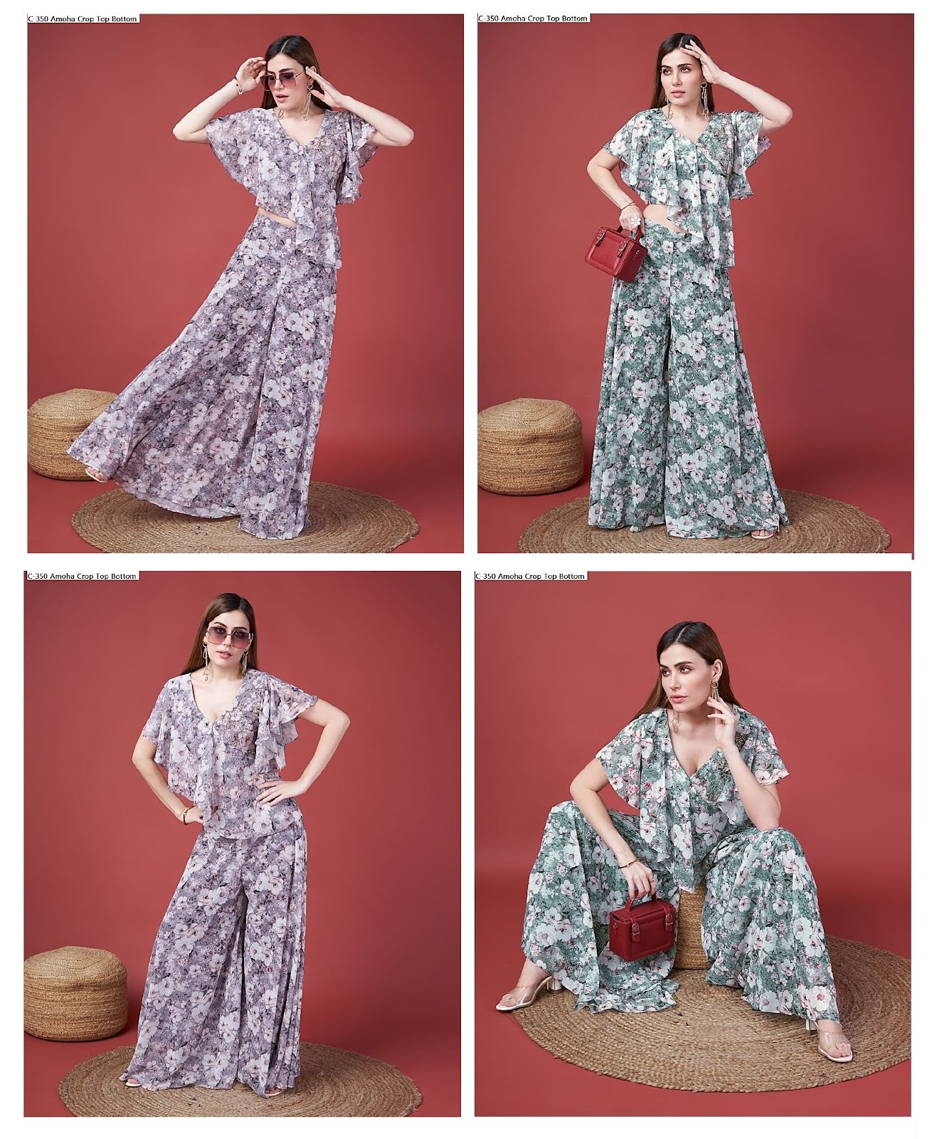 C-350 Amoha Crop Top Bottom