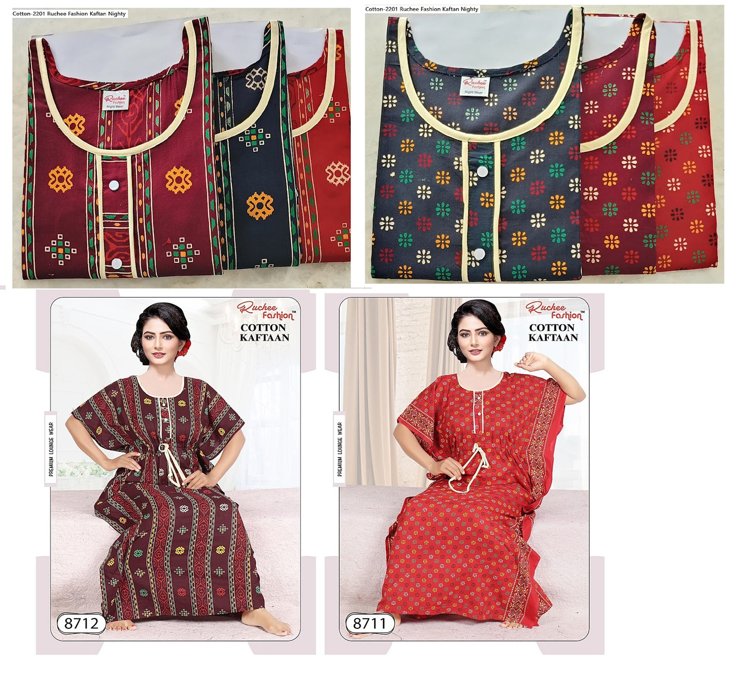 Cotton-2201 Ruchee Fashion Kaftan Nighty