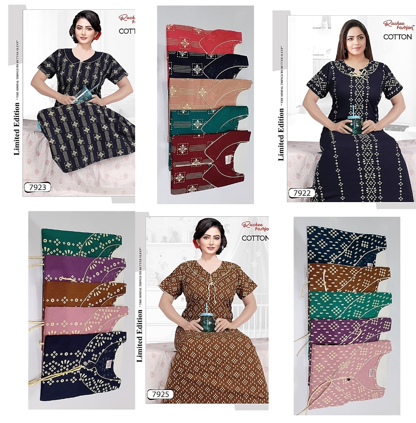 Cotton 1410 Ruchee Fashion Night Gowns