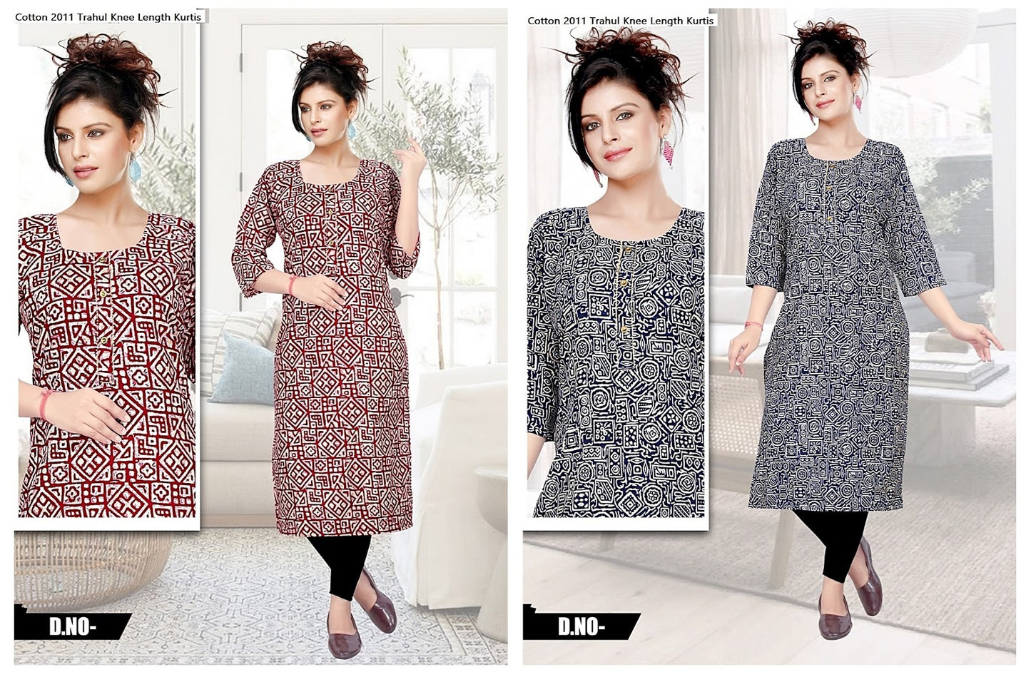 Cotton 2011 Trahul Knee Length Kurtis