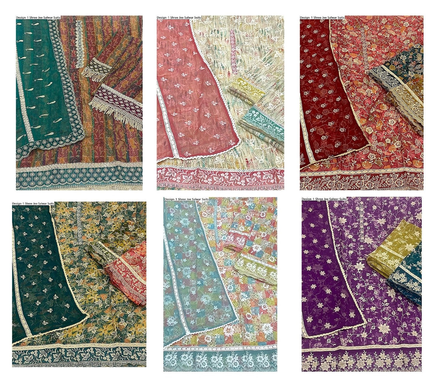 Design-1 Shree Jee Organza Salwar Suits