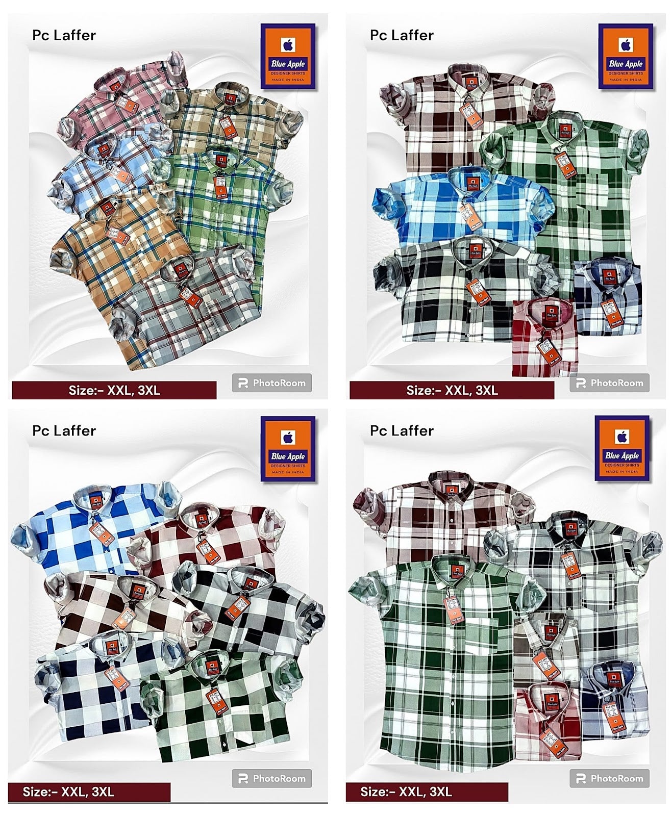 Design 22 Blue Apple Cotton Mens Shirts