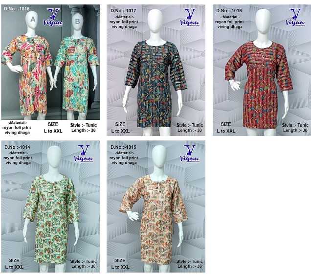 Design 4 Viyaa Rayon Designer Long Top