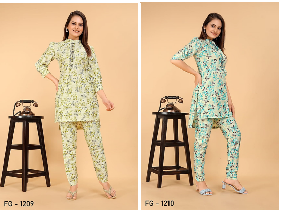 Fg 1209 N 1210 Fashion Galleria Cotton Co Ord Set