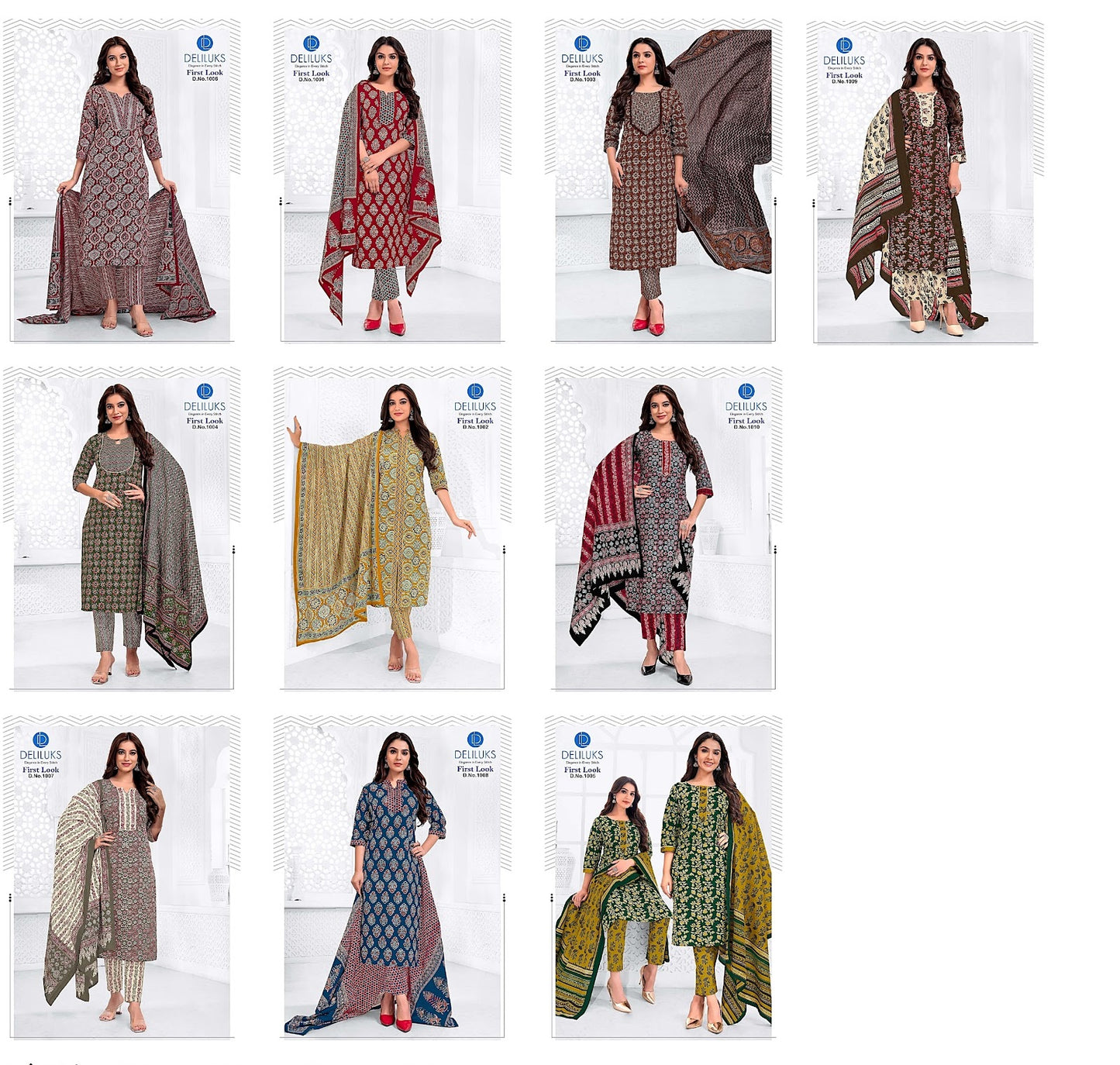 First Look Deliluks Cotton Readymade Pant Style Suits