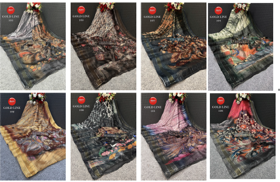 Gold Line Apple Sarees