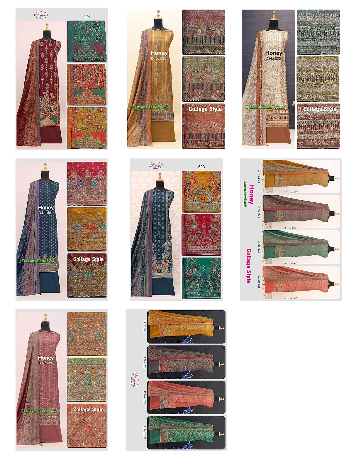 Honey Handwork Siyoni Muslin Salwar Suits