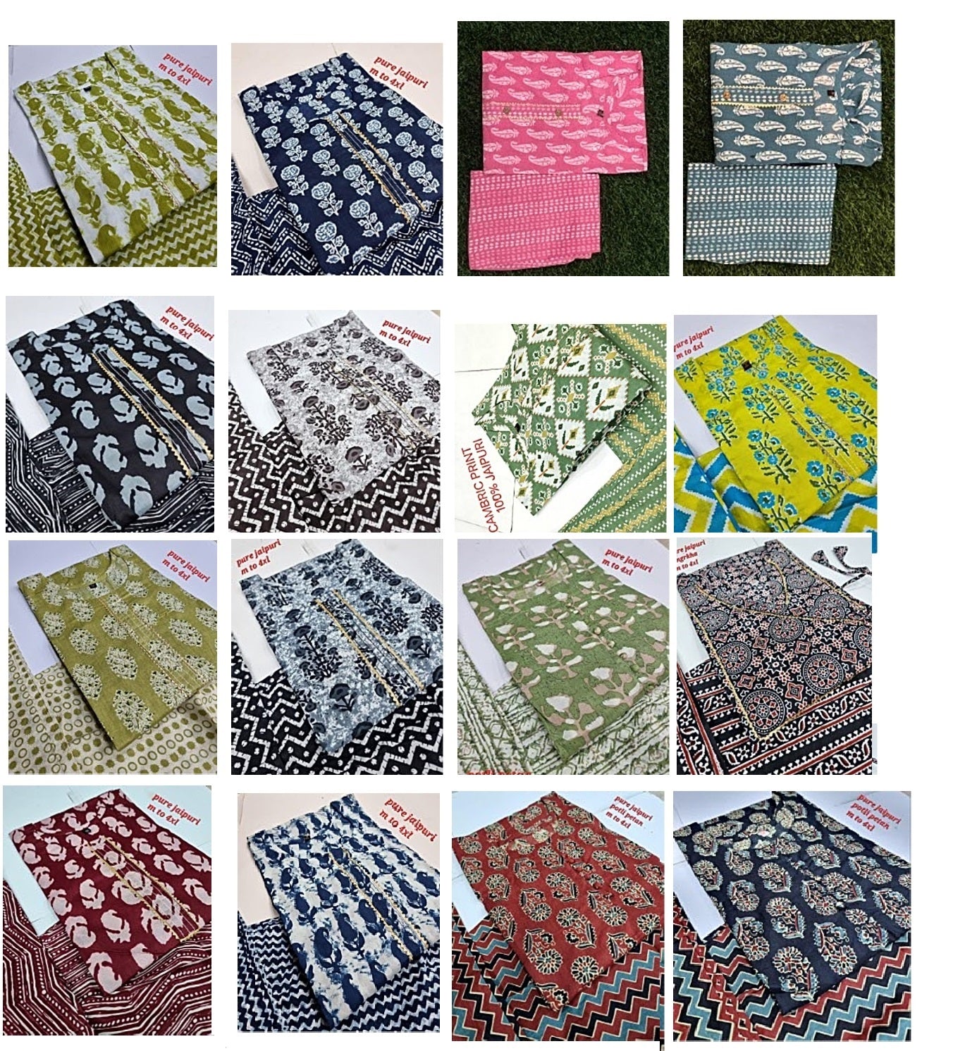 Jaipuri Cotton B Navad Kurti Pant Set