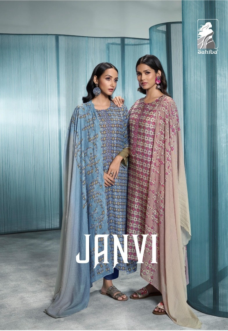 Janvi Sahiba Muslin Silk Pant Style Suits