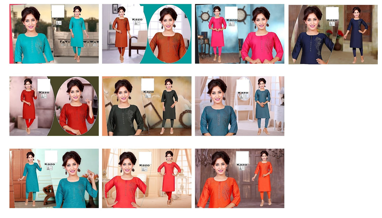 Kazo-B Zoya Two Tone Knee Length Kurtis