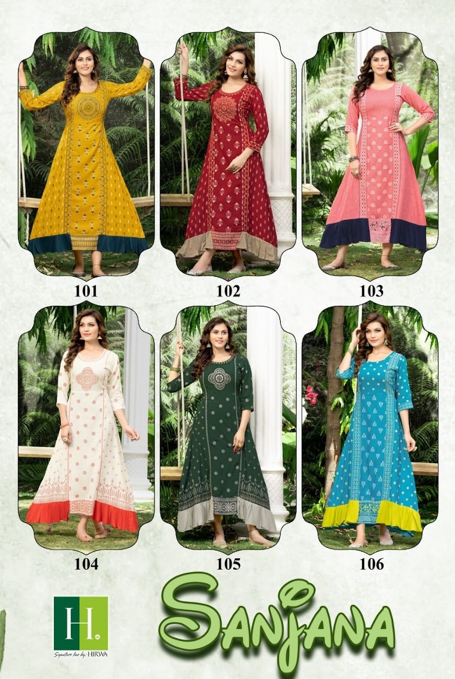 Sanjana-Shrug Style H Dot Rayon Slub Floor Length Kurtis