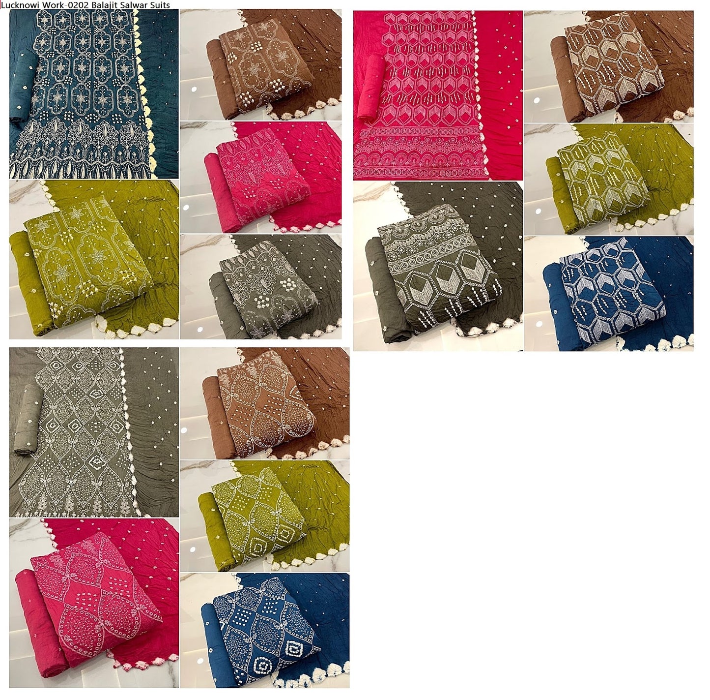 Lucknowi Work-0202 Balajit Cotton Sartin Salwar Suits