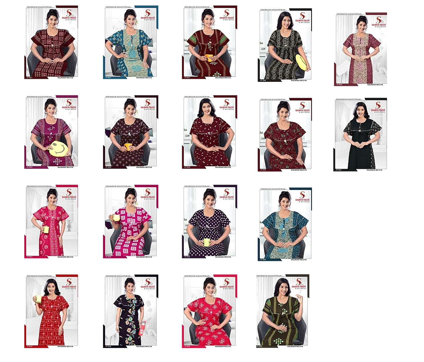 Megya-122023-B Saumya Touch Night Gowns