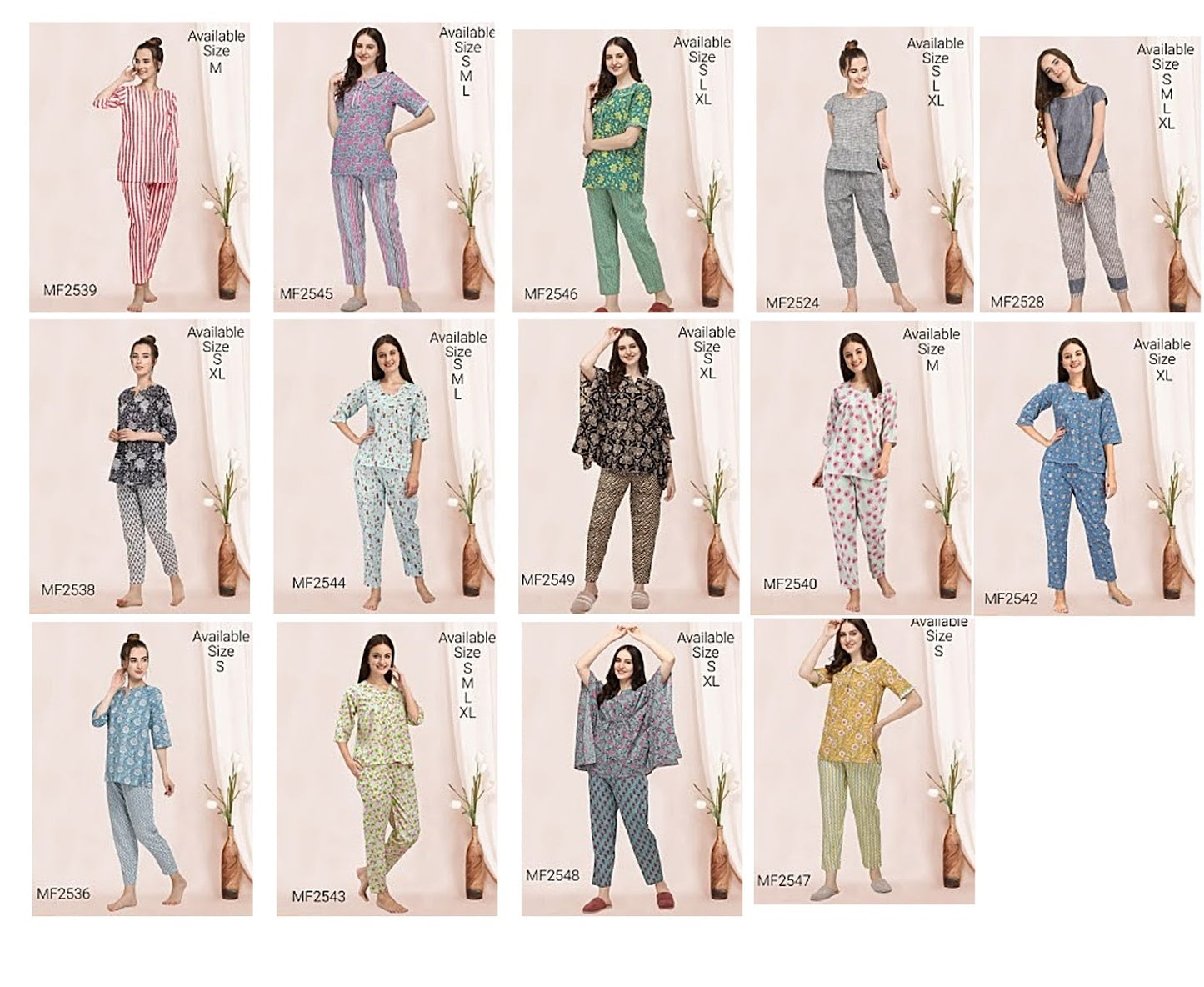 Mf 2524-2549 Msm Khadi Pyjama Night Suits