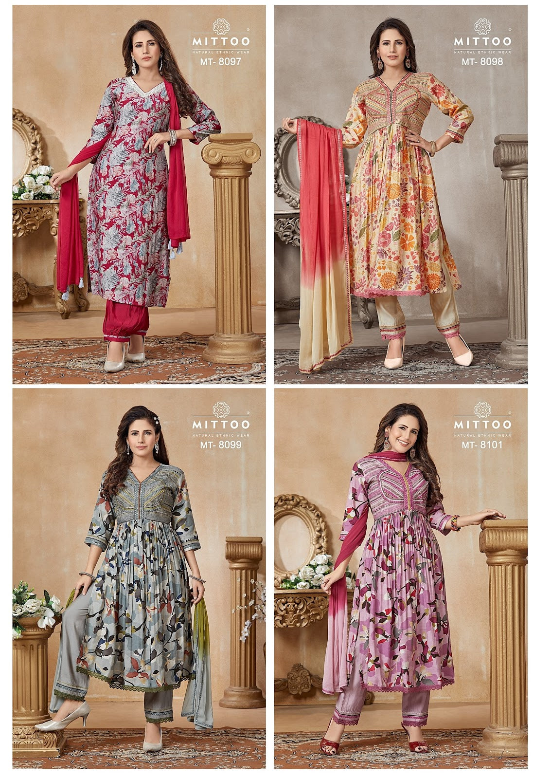 Mt-8097-8101 Mittoo Modal Readymade Pant Style Suits