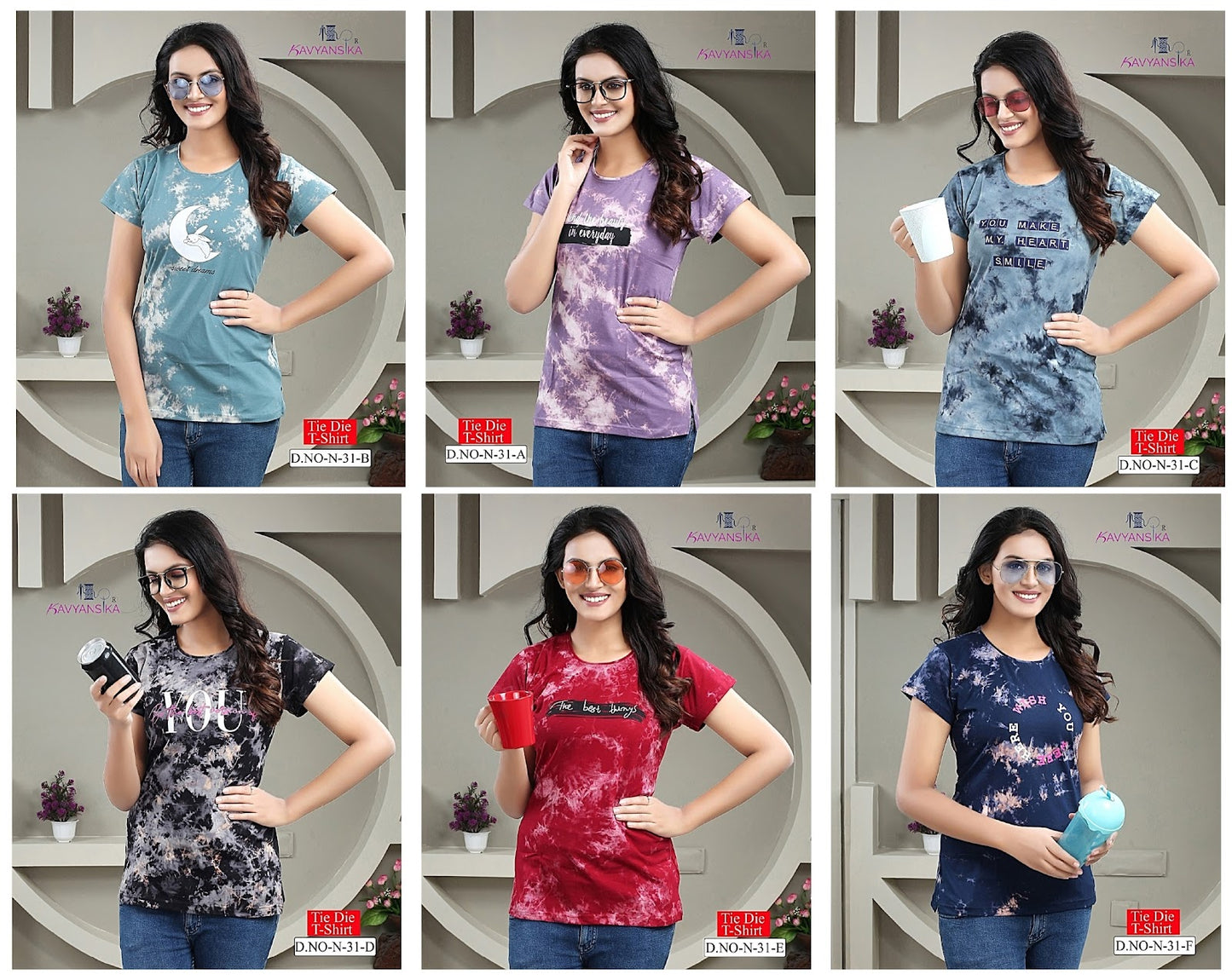 N-31 Kavyansika Tie Die Women Tshirt