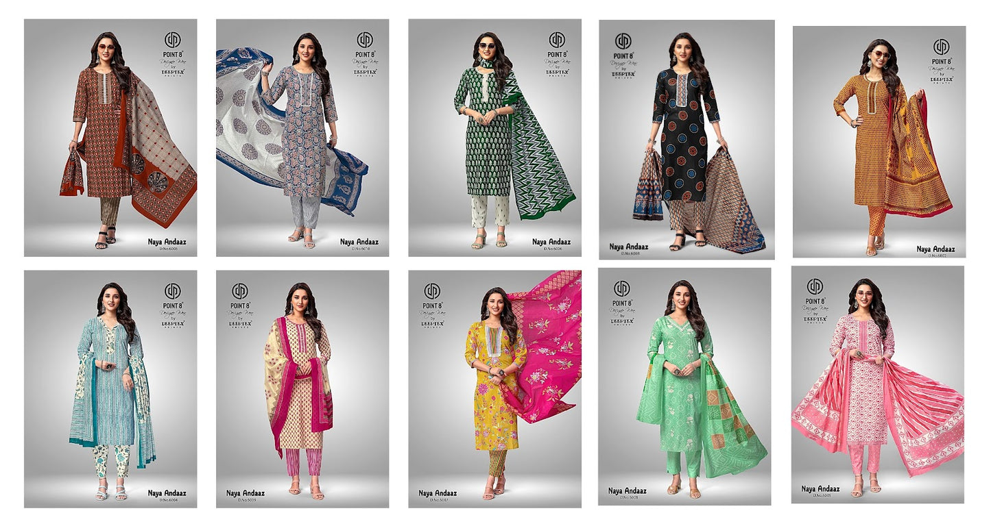 Naya Andaaz Vol 6 Deeptex Prints Cotton Readymade Pant Style Suits