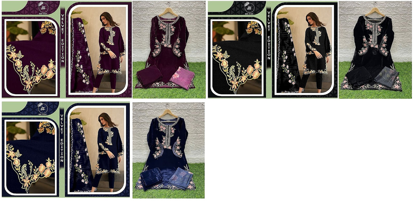 New 1121 Zoya Studio Readymade Velvet Suits