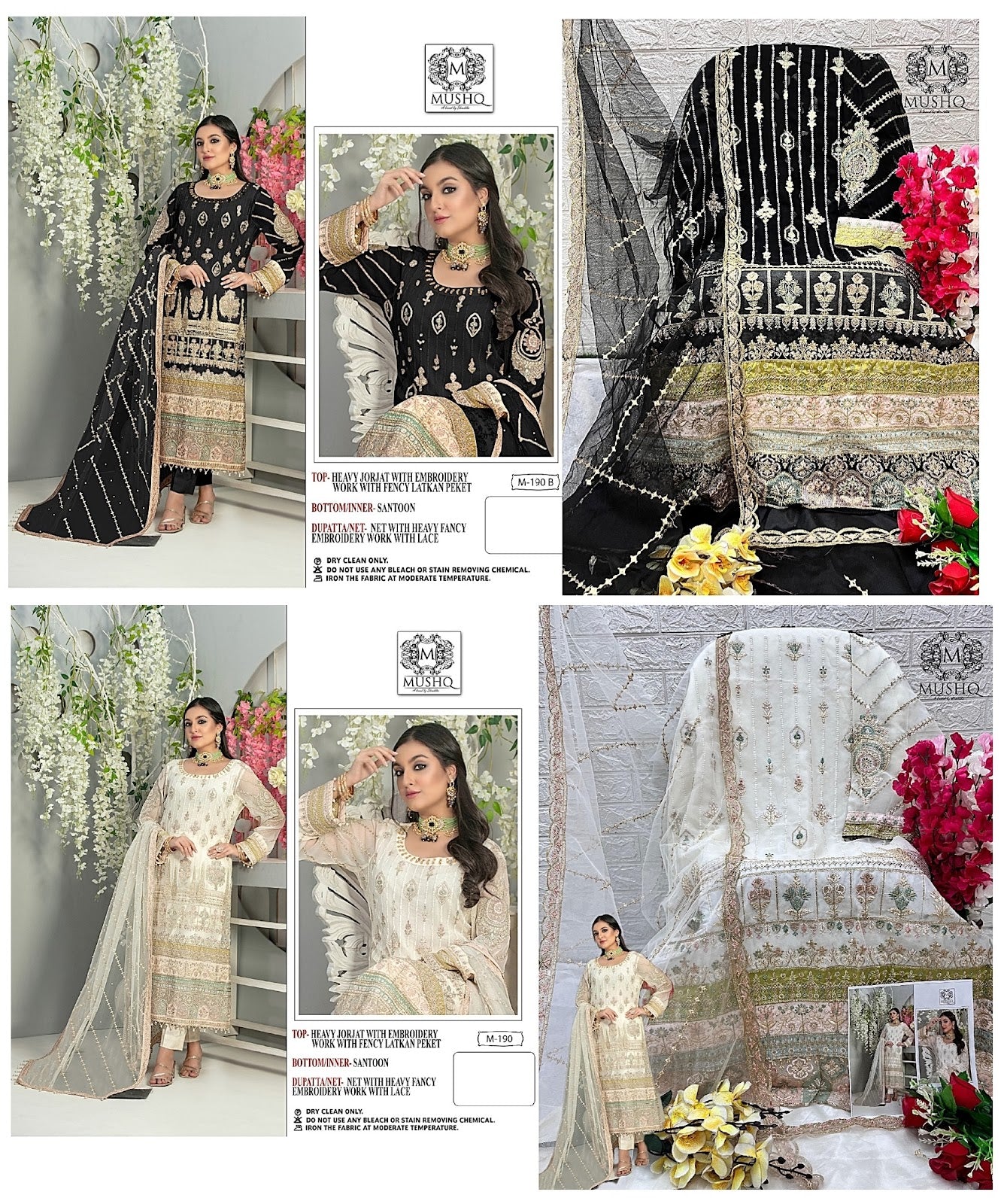 New 190 Mushq Fox Georgette Pakistani Salwar Suits