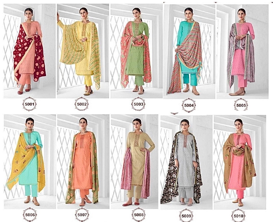 Nushrat Vol 5 Suryajyoti Jaam Satin Pant Style Suits