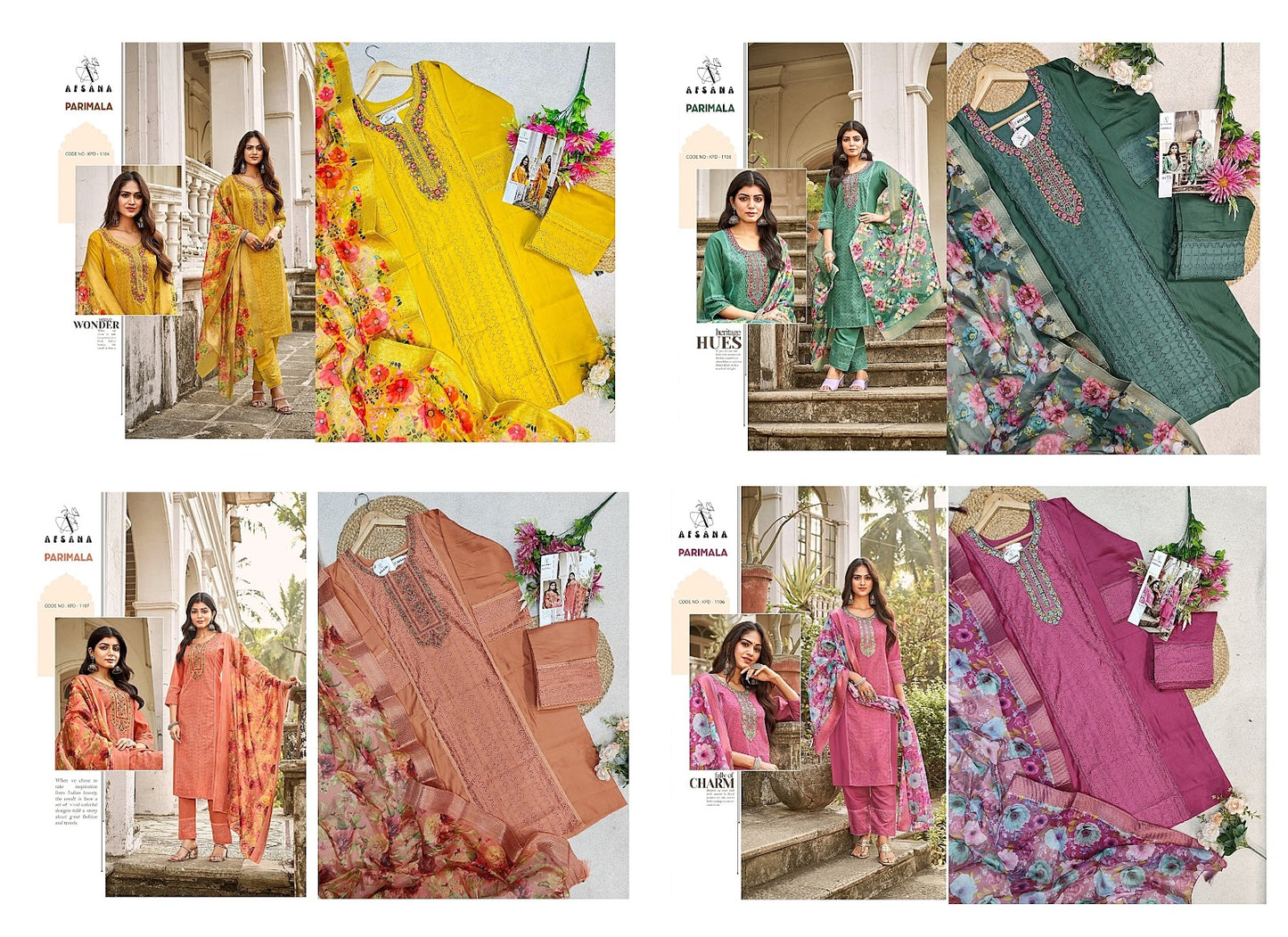 Parimala Afsana Roman Readymade Pant Style Suits