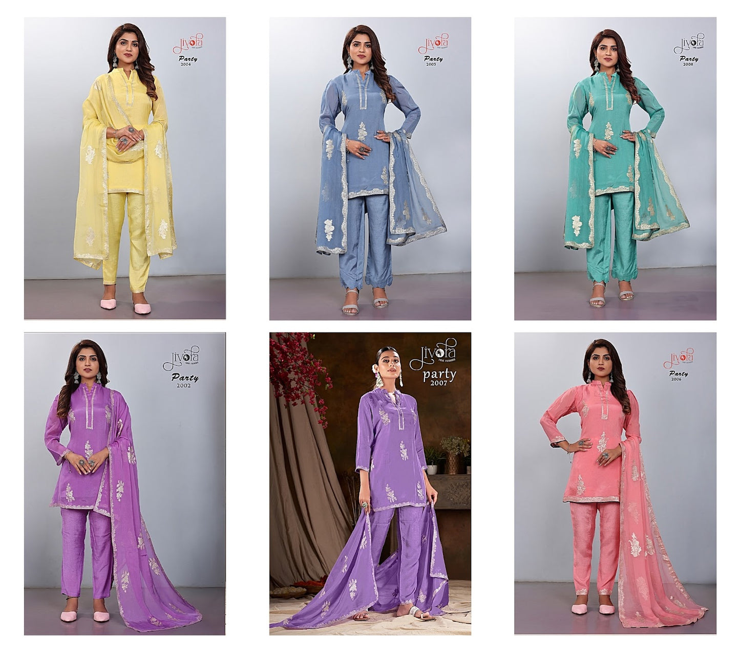 Party Jivora Viscose Readymade Pant Style Suits