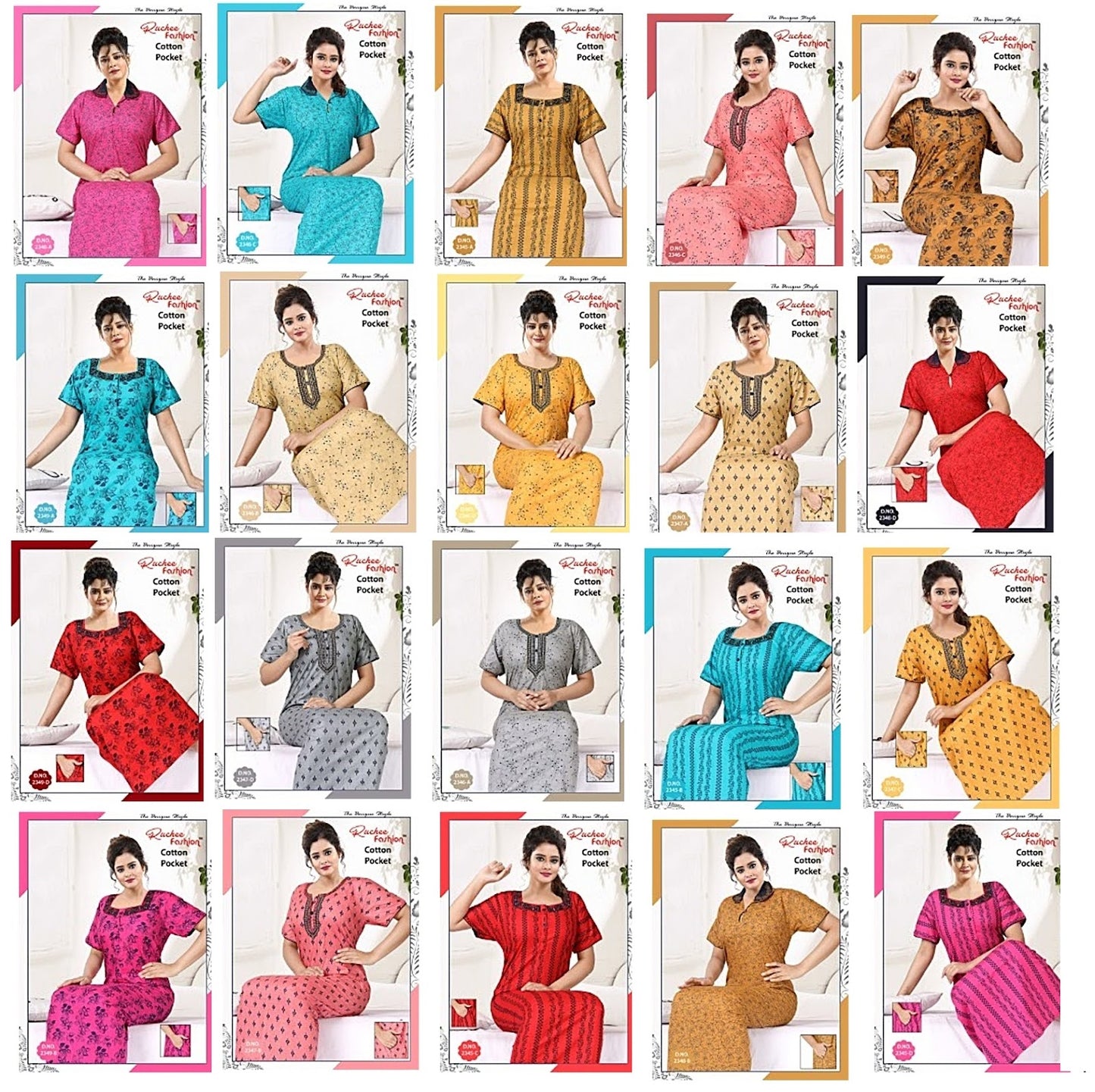 Pocket-0308 Ruchee Fashion Night Gowns