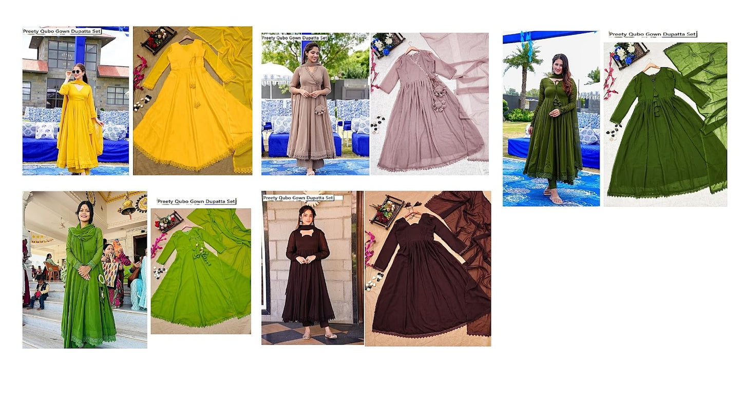 Preety Qubo Georgette Gown Dupatta Set