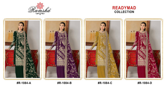 R-1084 Ramsha Organza Pakistani Readymade Suits