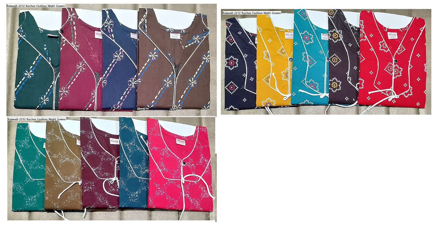 Rajwadi-2212 Ruchee Fashion Cotton Night Gowns