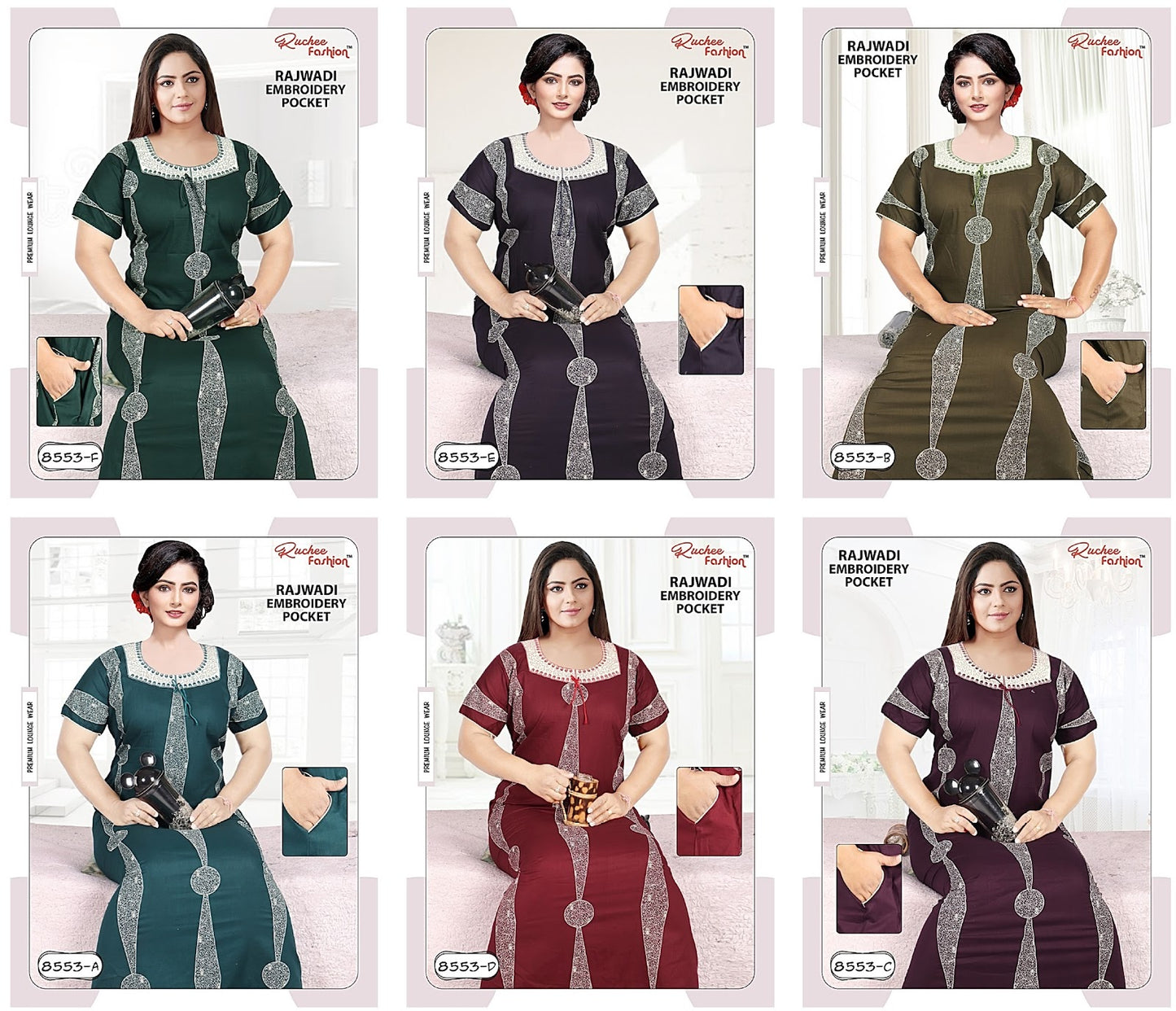 Rajwadi-2912 Ruchee Fashion Cotton Night Gowns