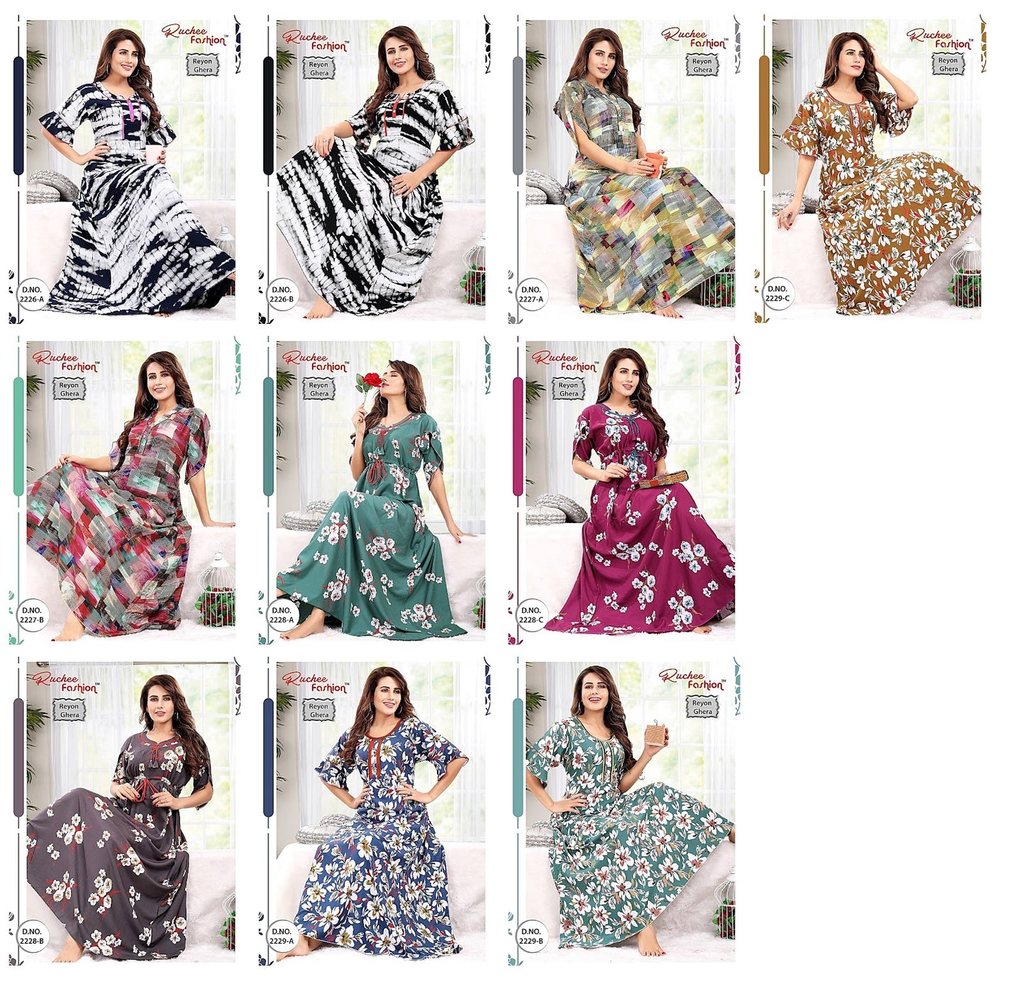 Rayon-1002 Ruchee Fashion Night Gowns