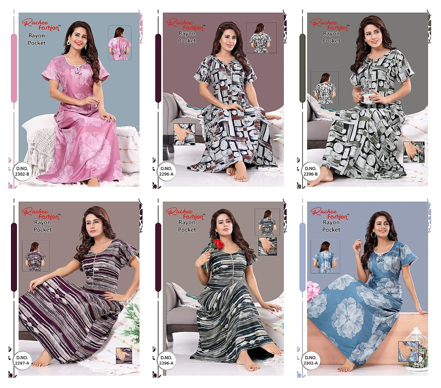 Rayon-2802 Ruchee Fashion Night Gowns