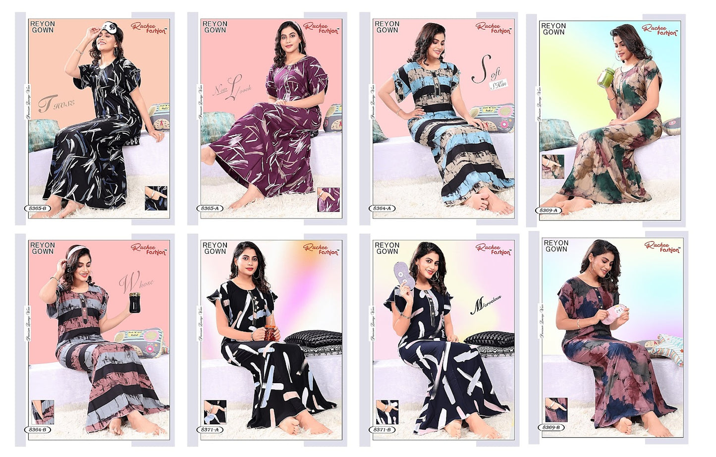 Rayon 0912 Ruchee Fashion Night Gowns