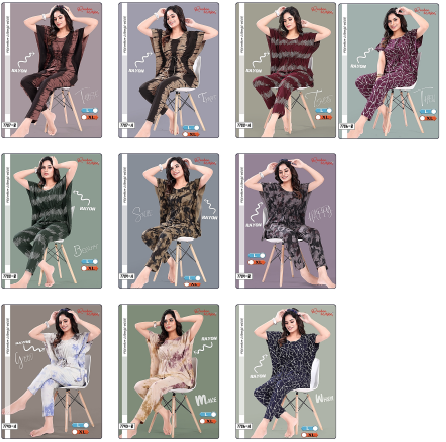 Rayon 1011 Ruchee Fashion Kaftan Night Suits