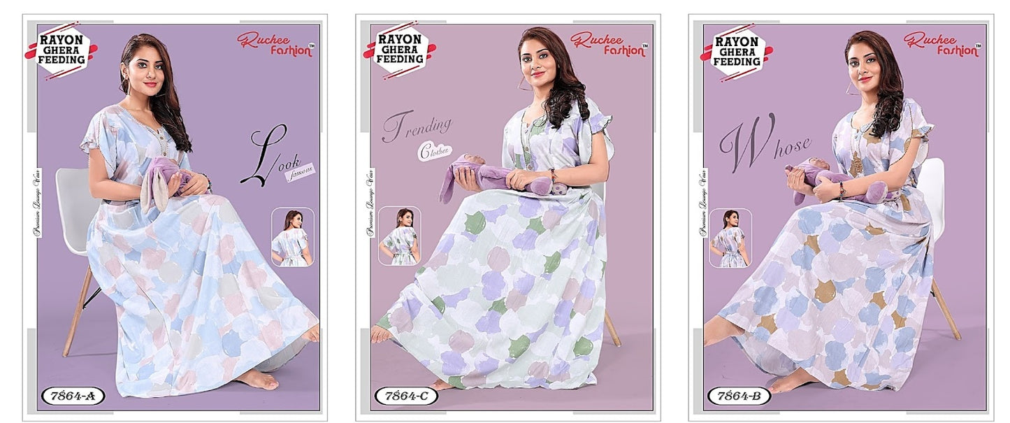 Rayon 1710 Ruchee Fashion Feeding Night Gown