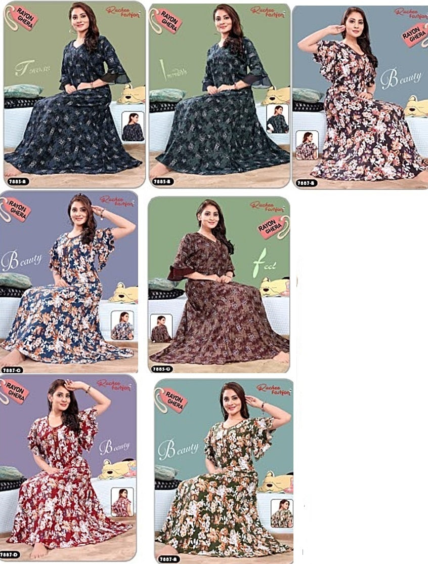 Rayon Ghera A Ruchee Fashion Night Gowns