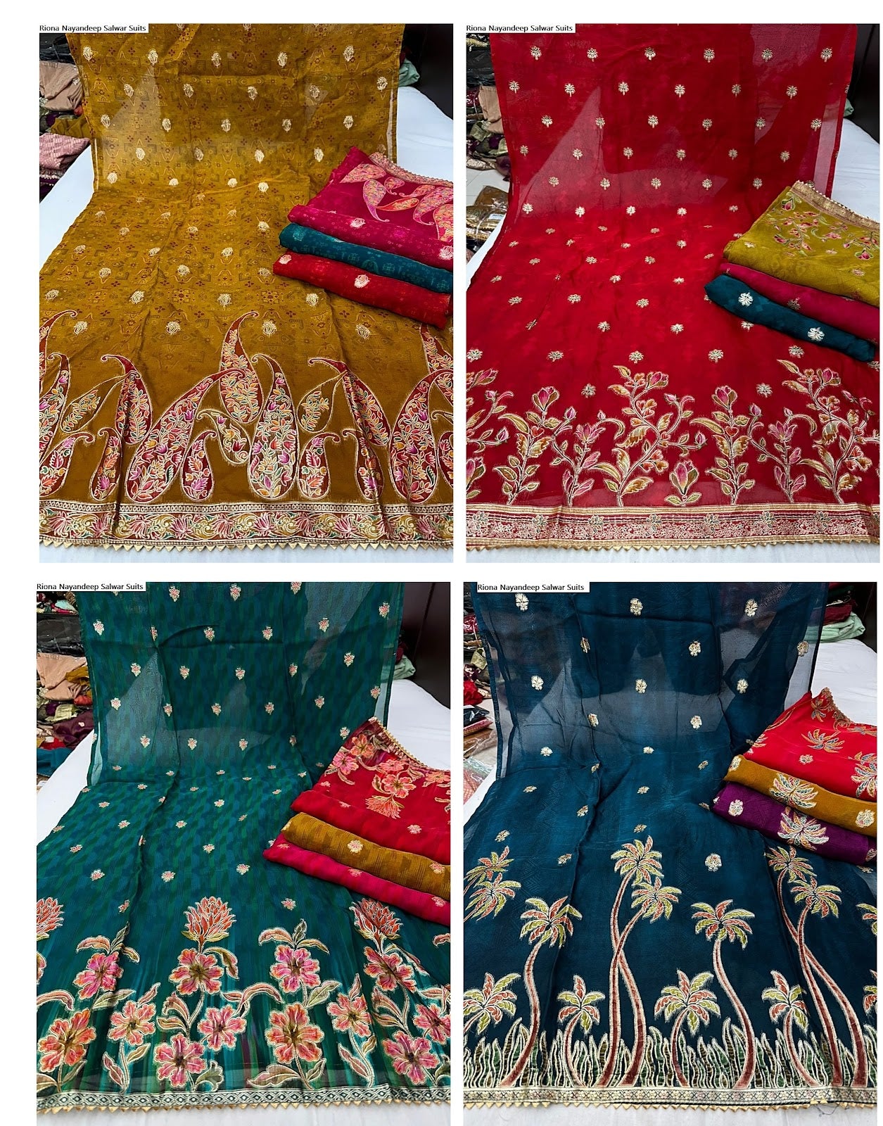 Riona Nayandeep Viscose Organza Salwar Suits