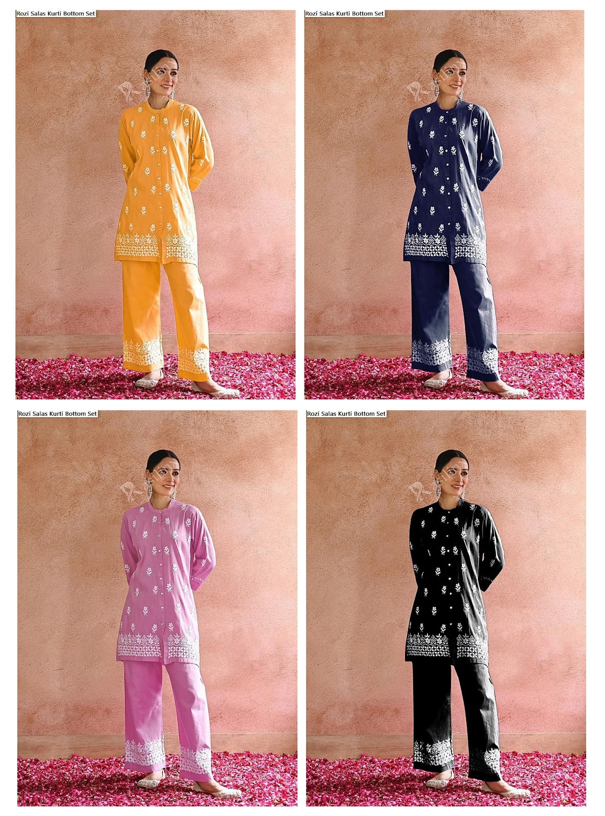 Rozi Salas Rayon Kurti Bottom Set