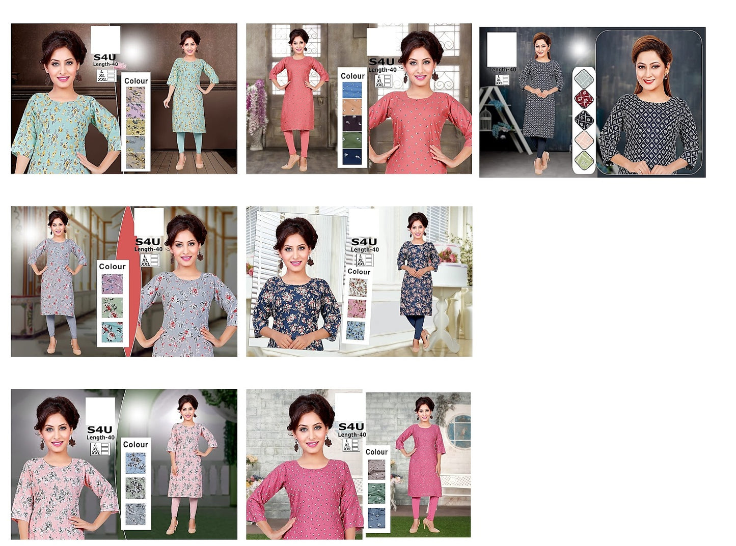 S4U-A Zoya Rayon Knee Length Kurtis