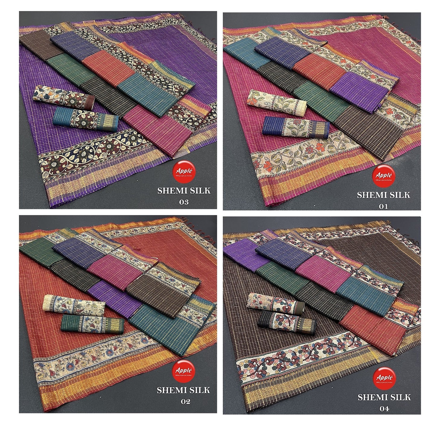 Shemi Silk-1-2-3-4 Apple Sarees