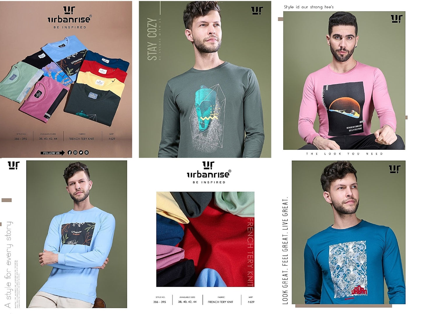 Style 386-395 Urbanrise Looper Mens Tshirts