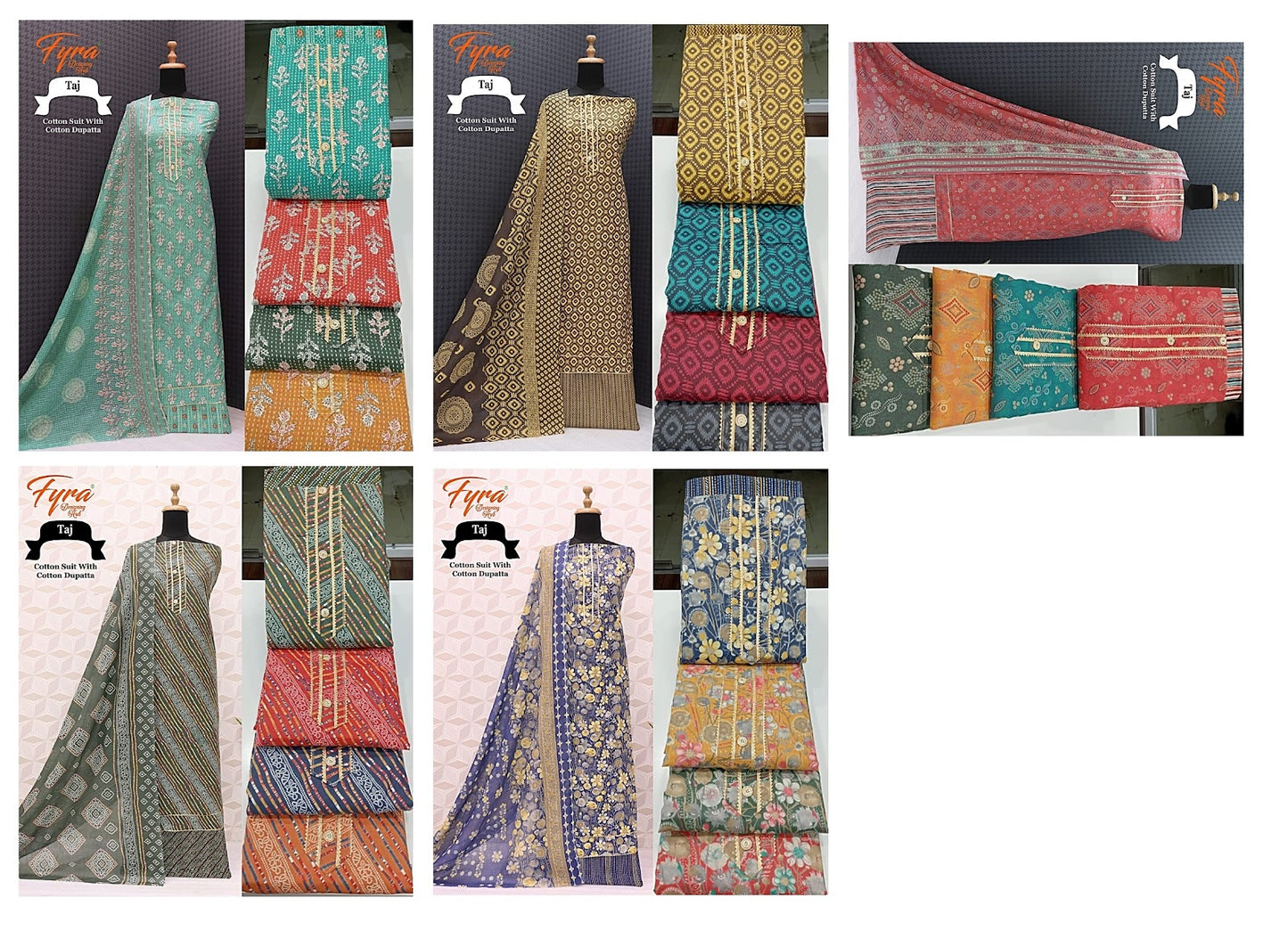 Taj 0911 Fyra Cotton Salwar Suits