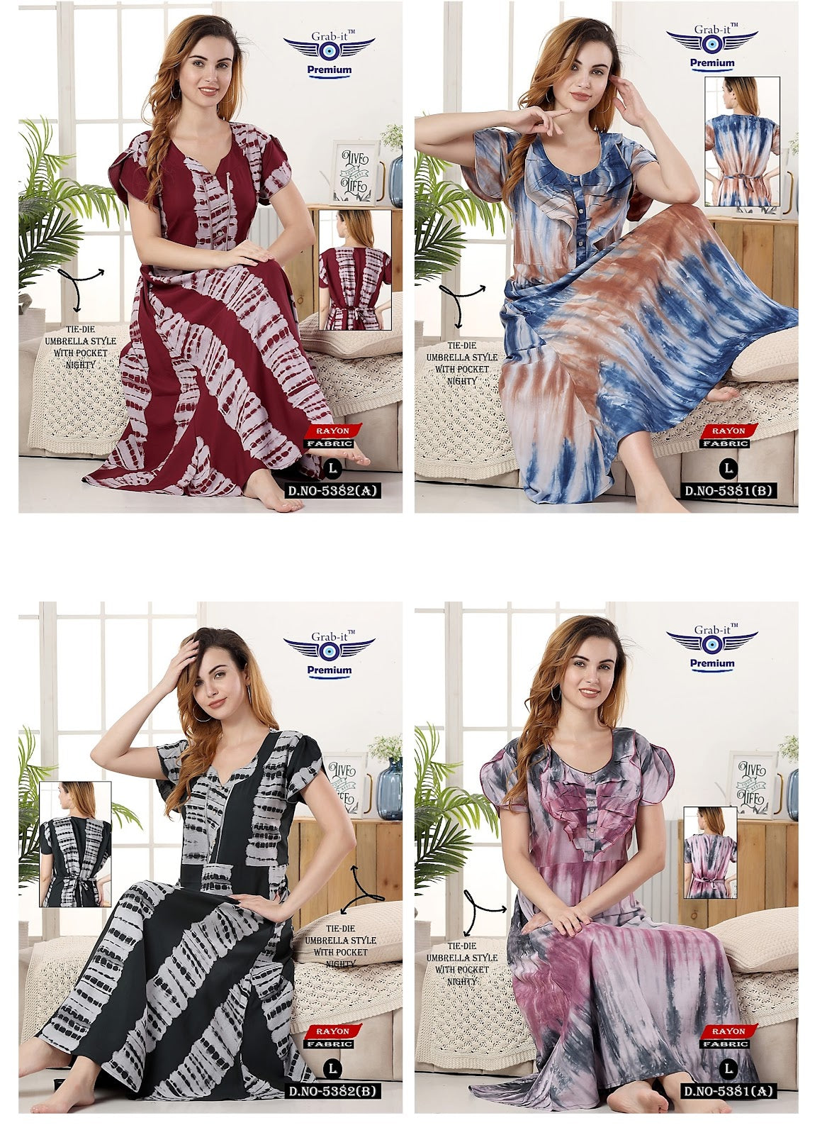 Tie Die Grab It Night Gowns