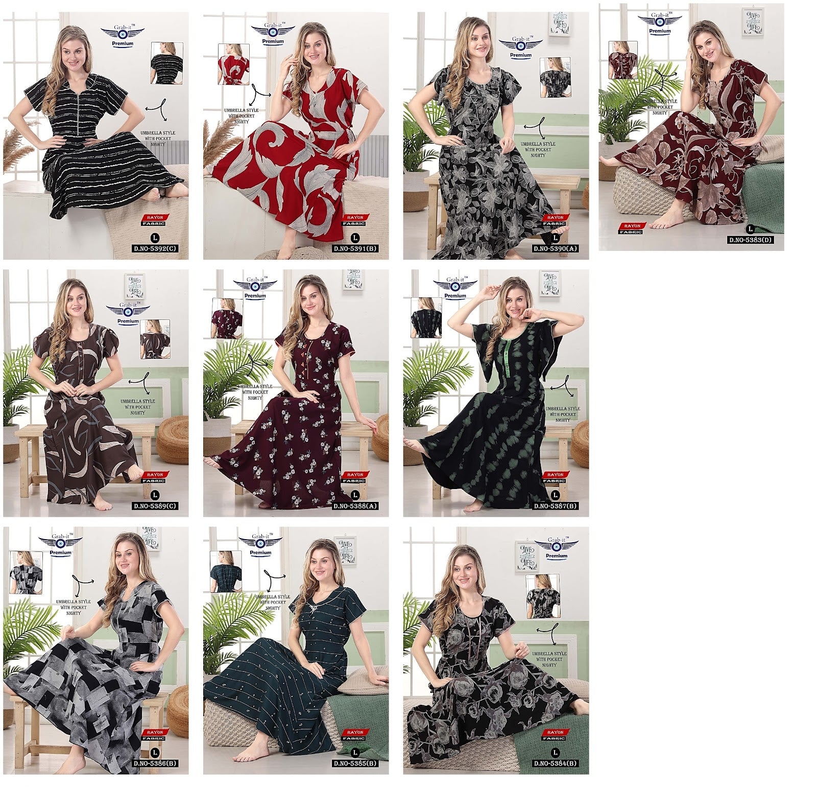 Umbrella Style 1106 Grab It Night Gowns – Kavya Style Plus