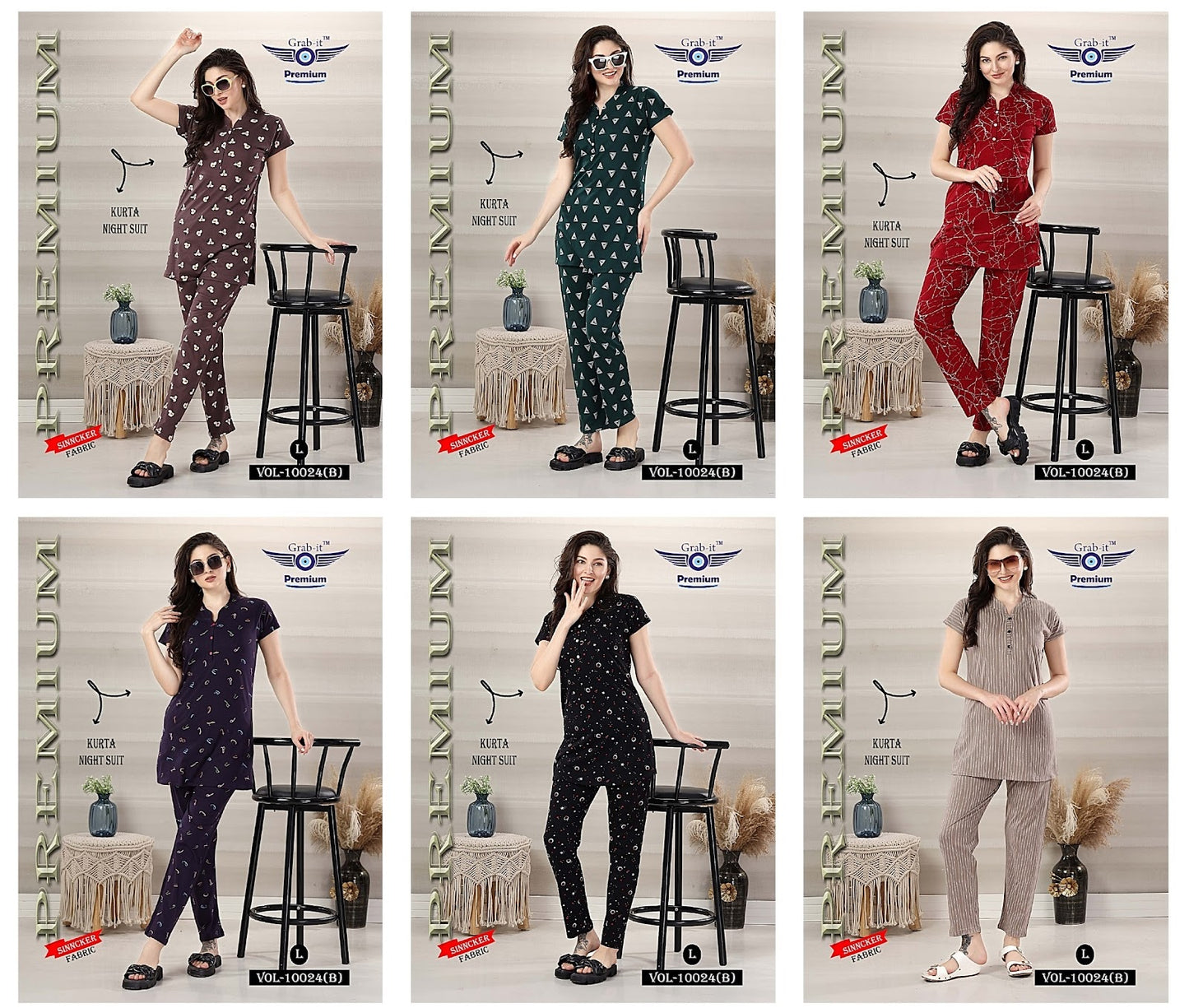 Vol 10024 Grab It Kurta Night Suits