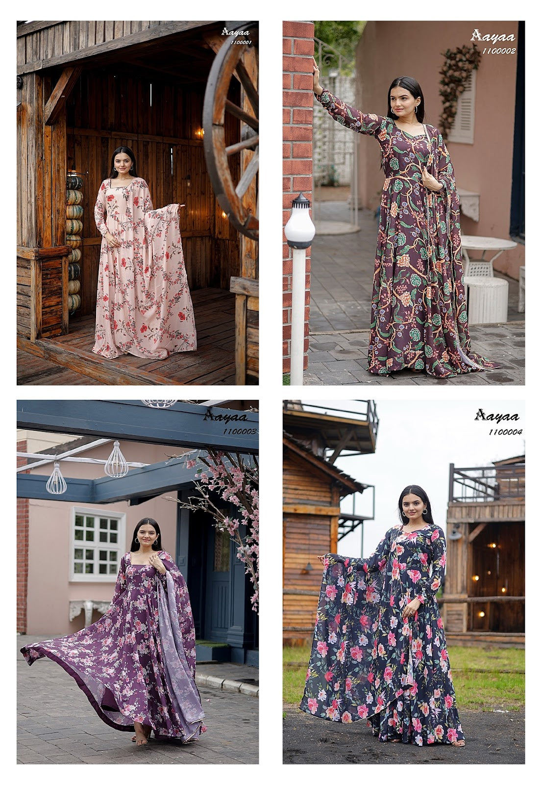 Vol 11 Aayaa Faux Georgette Gown Dupatta Set