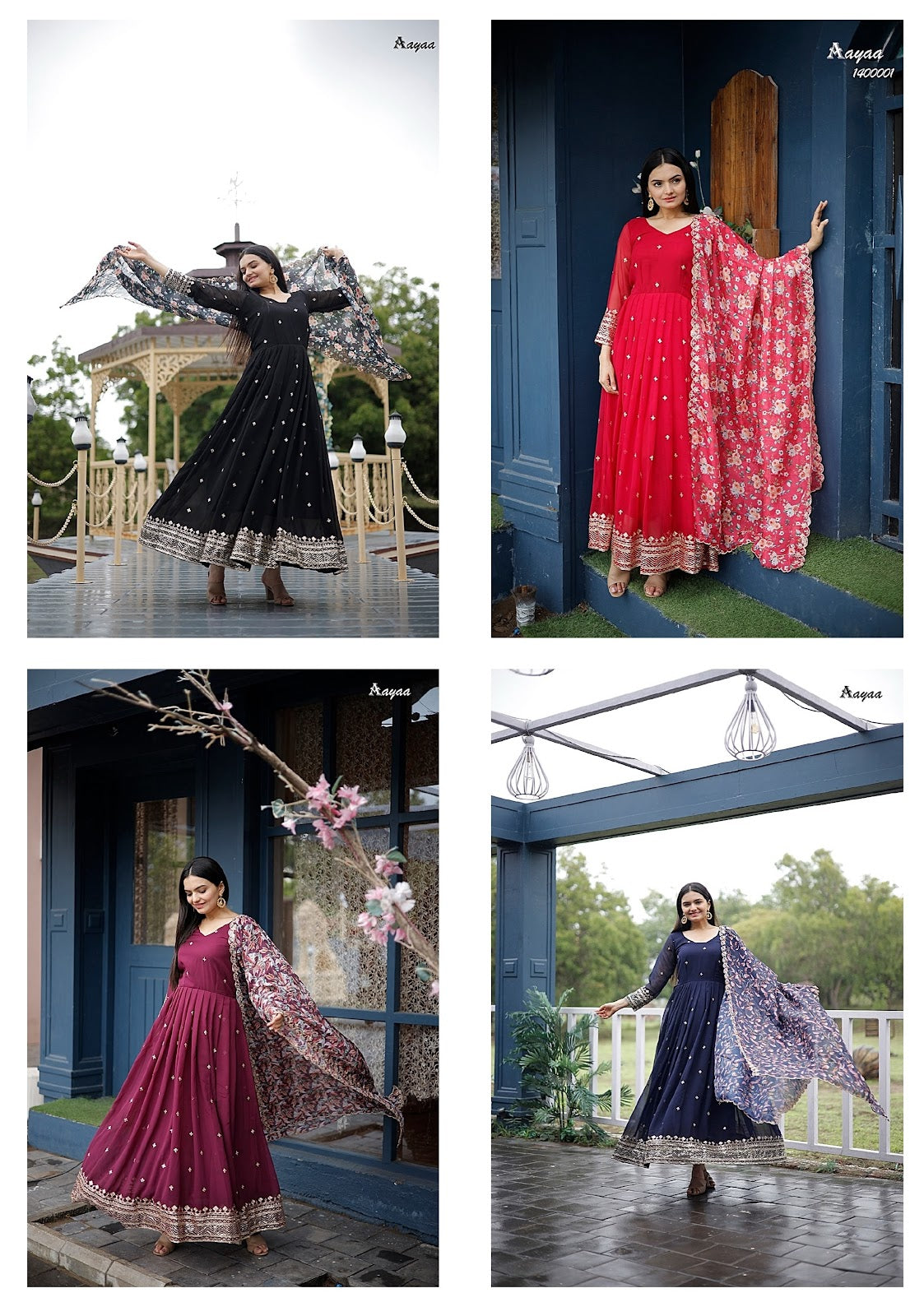 Vol 14 Aayaa Georgette Gown Dupatta Set