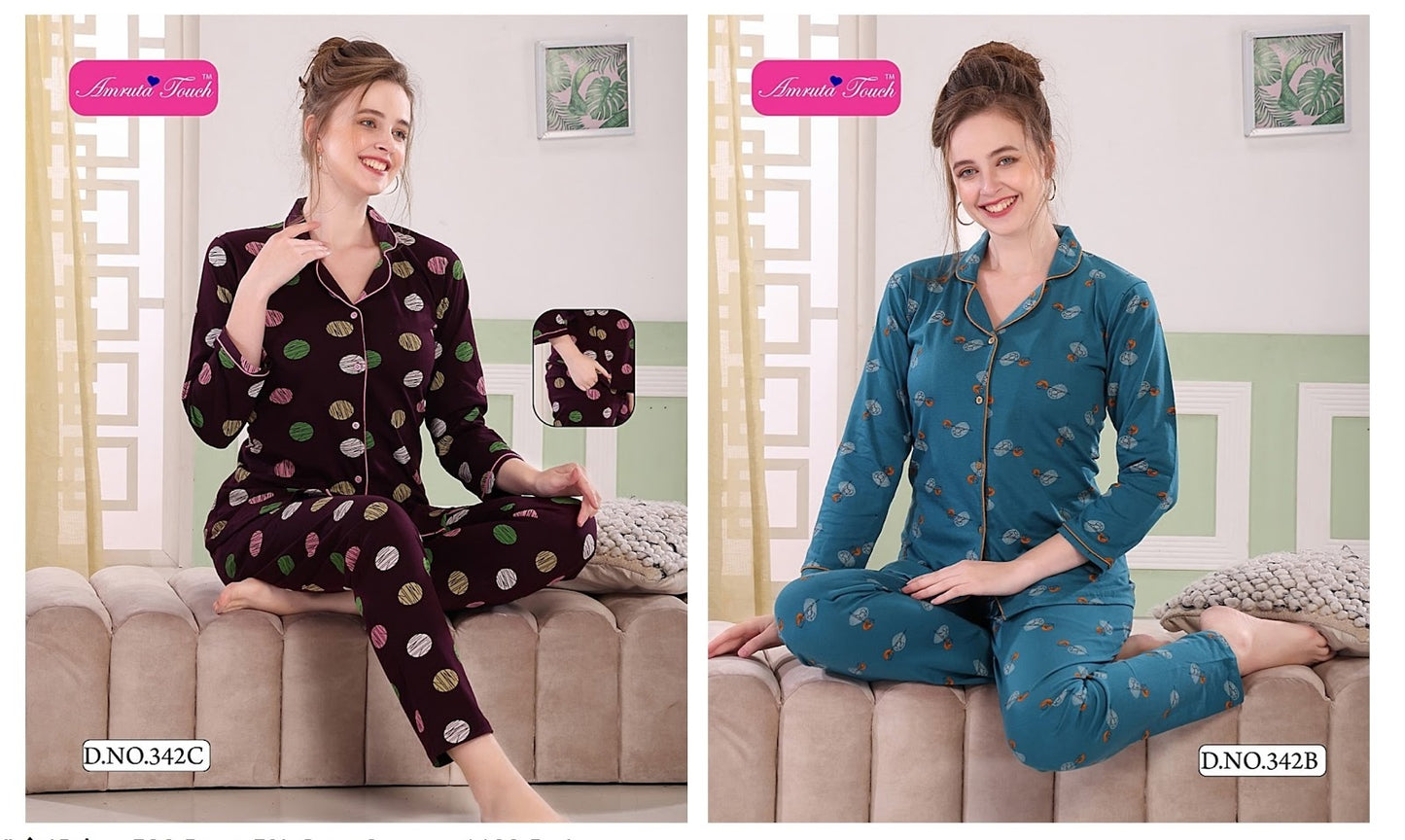 Vol 342 Kavyansika Collar Night Suits